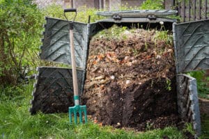 Home compost example in garden